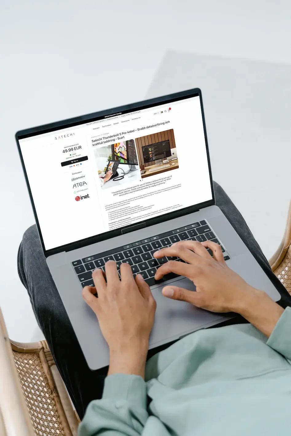 An e-commerce solution for Satechi developed by ScriptSector, featuring modern web design and a seamless shopping experience