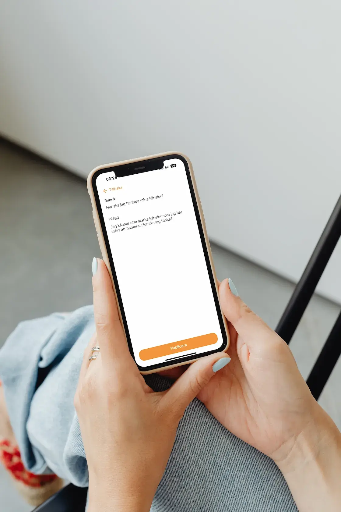 Community-app för personlig utveckling där användare kan skriva inlägg och dela erfarenheter