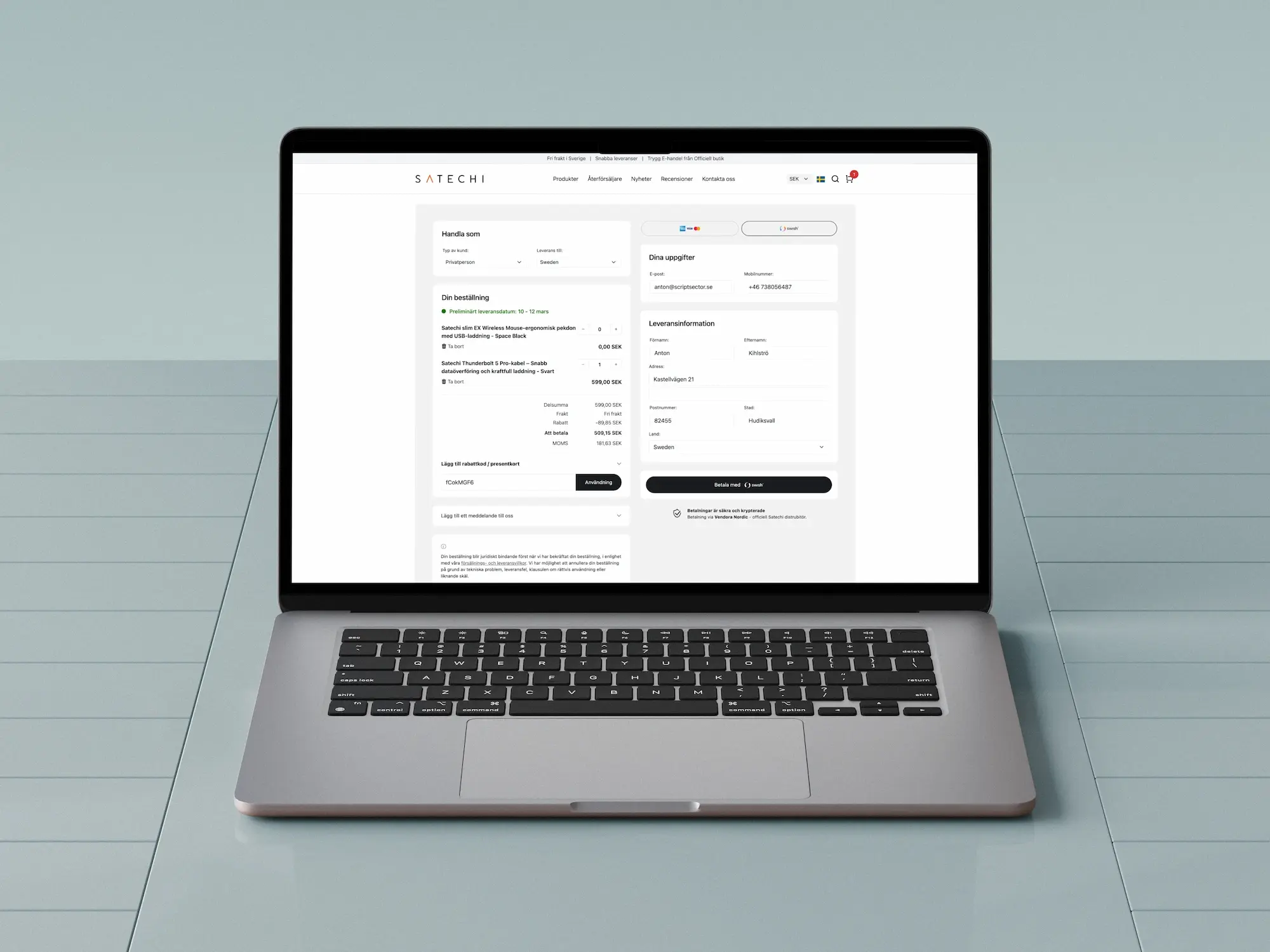 Cash flow in the Satechi web shop built by ScriptSector for modern, conversion-focused e-commerce